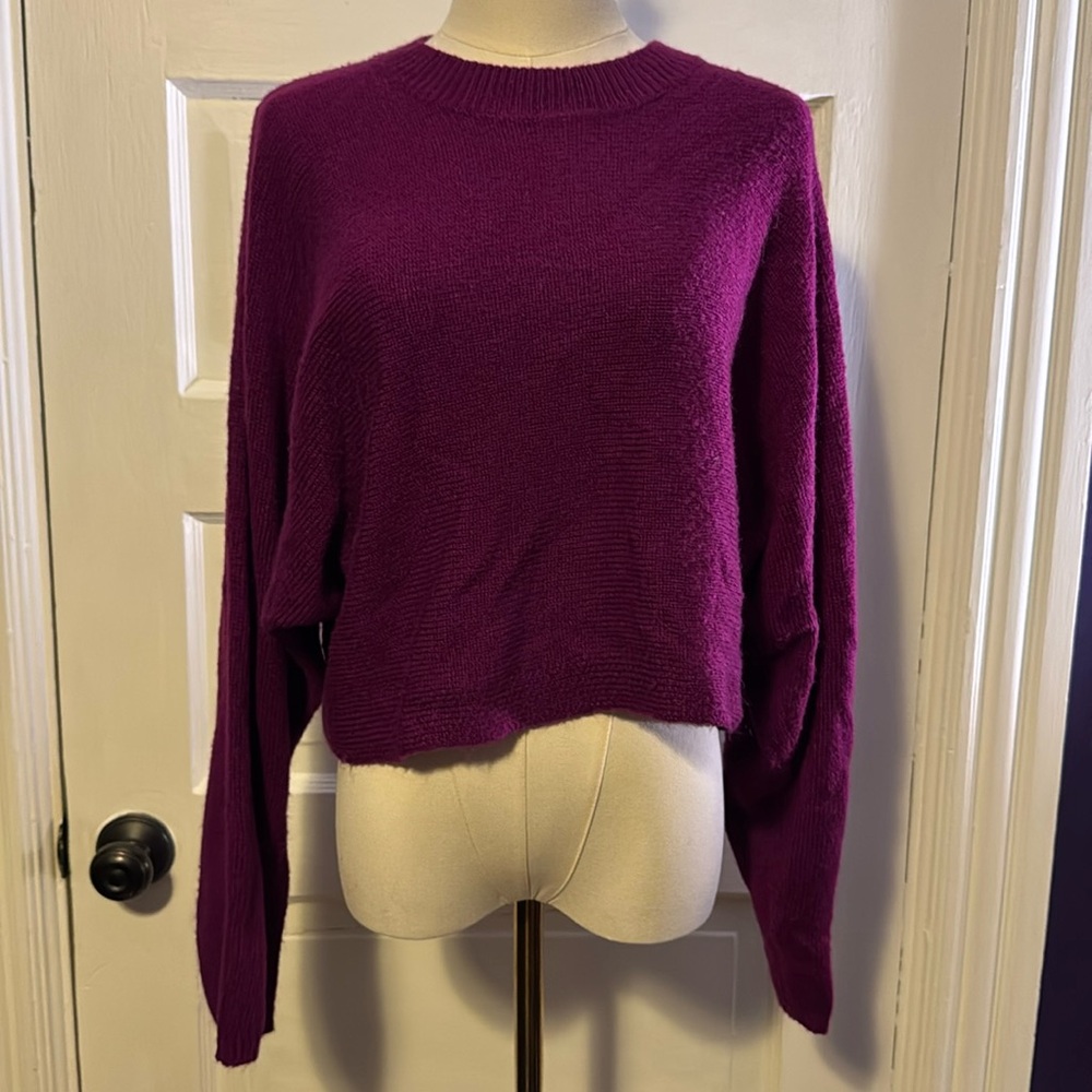 Cropped Bright Purple Sweater